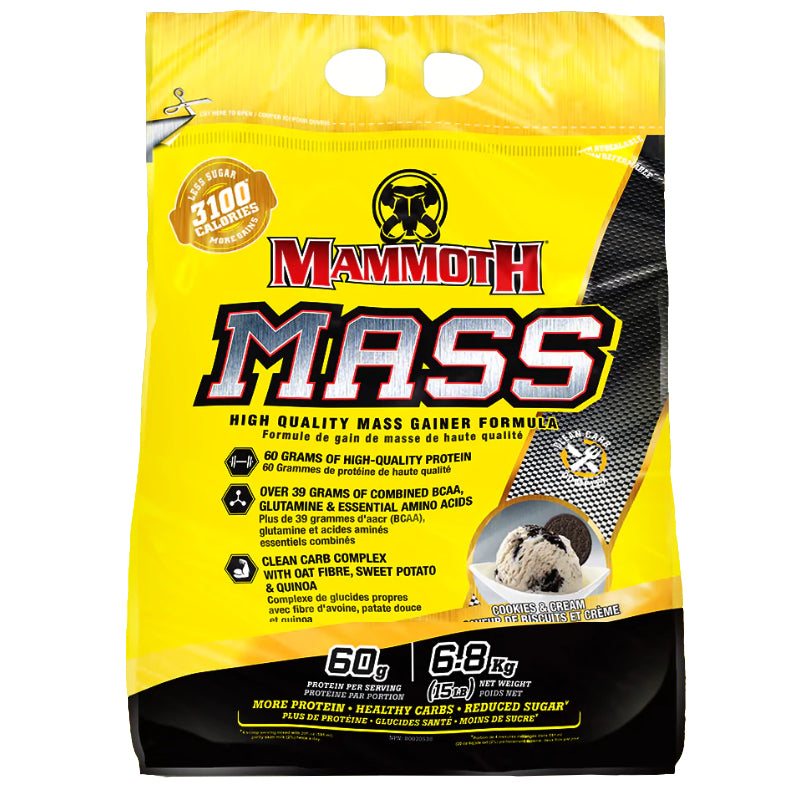 Mammoth Mass - 15lb Cookies And Cream - Protein Powder (weight Gainer) - Hyperforme.com