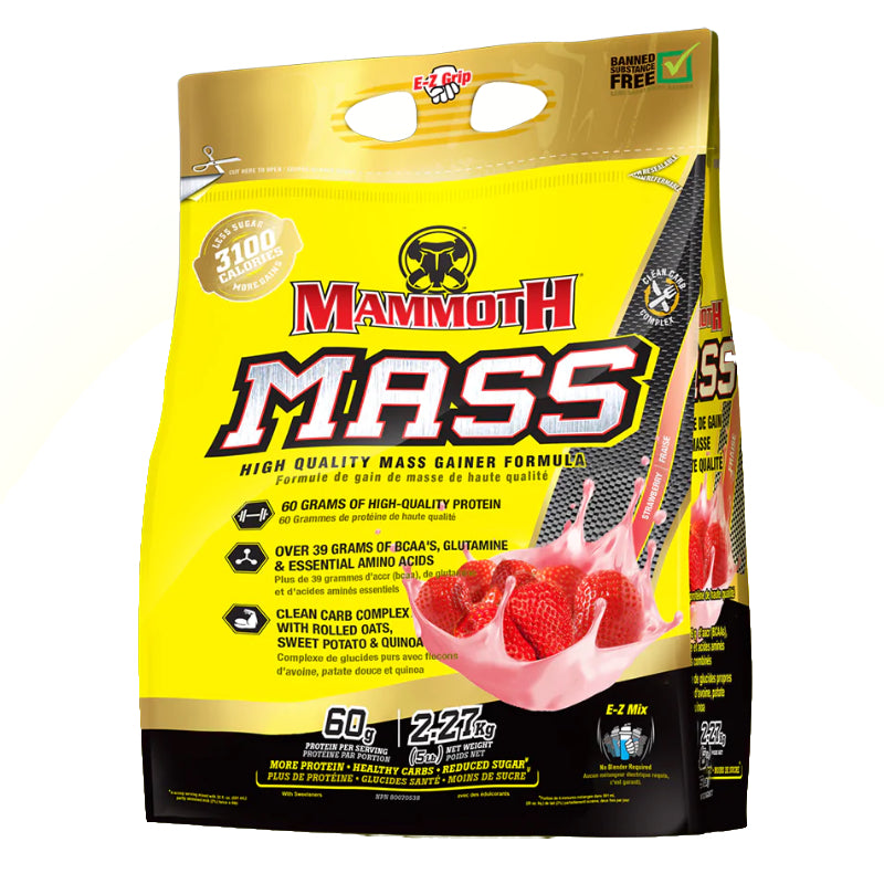 Mammoth Mass - 5lb Strawberry - Protein Powder (weight Gainer) - Hyperforme.com