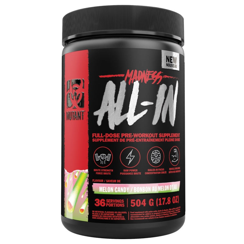 Mutant Madness All In - 36 Servings Melon Candy - Pre-Workout - Hyperforme.com