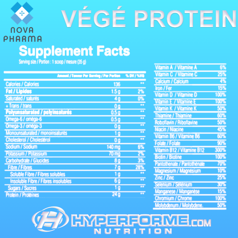 Nova Pharma VÉGÉ Protein - 2lb - Protein Powder (Vegan) - Hyperforme.com