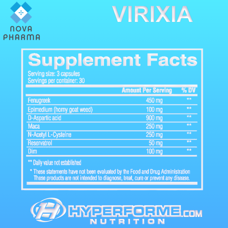 Nova Pharma Virixia - 90 Caps - Sexual Health Supplements - Hyperforme.com