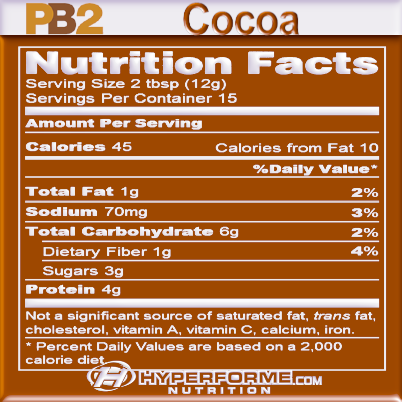 PB2 Powdered Peanut Butter with Cocoa - 454g - Flavors & Spices - Hyperforme.com