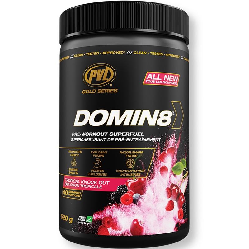 PVL Gold Series Domin8 Pre-Workout - 40 Servings Tropical Knock Out - Pre-Workout - Hyperforme.com