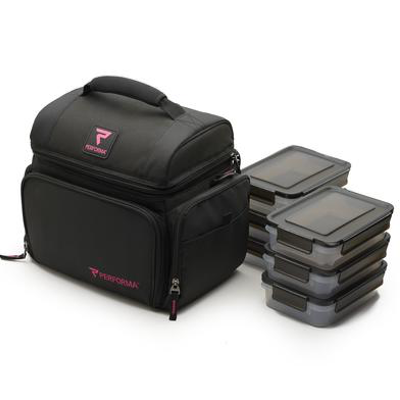 Performa All in One 6 Meal Cooler Bag -Pink/Black - Lunch Boxes & Totes - Hyperforme.com