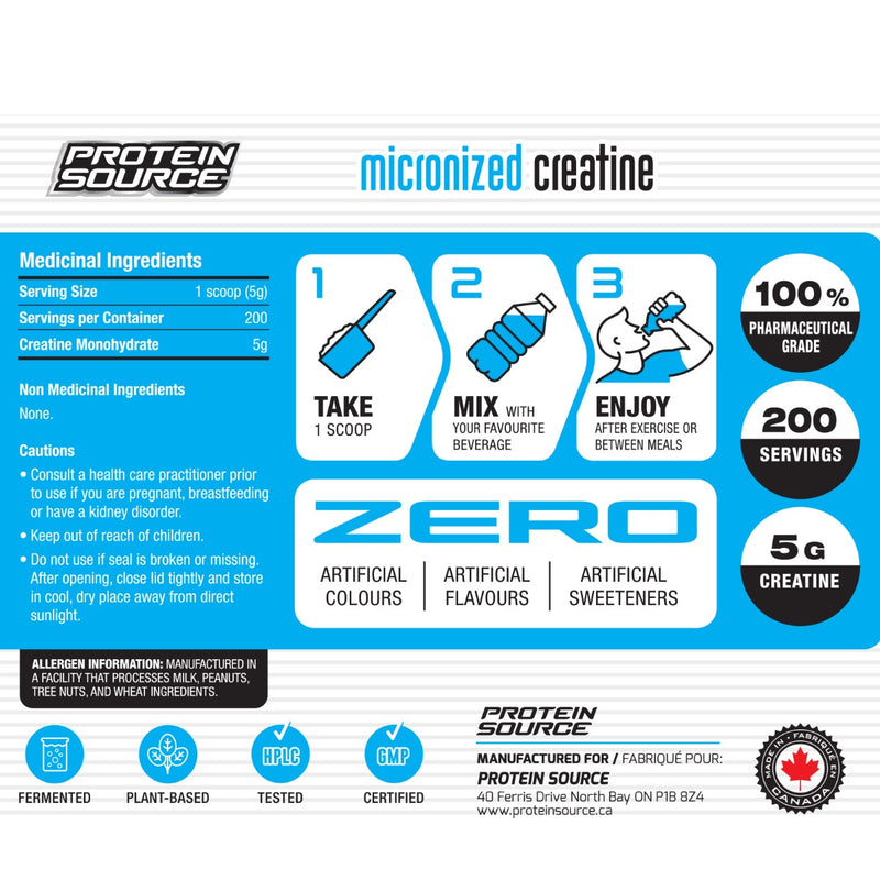 Protein Source Micronized Creatine Monohydrate - 1000g - Creatine - Hyperforme.com