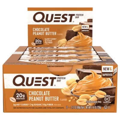 Quest Bars - 12 Bars Chocolate Peanut Butter - Protein Bars - Hyperforme.com