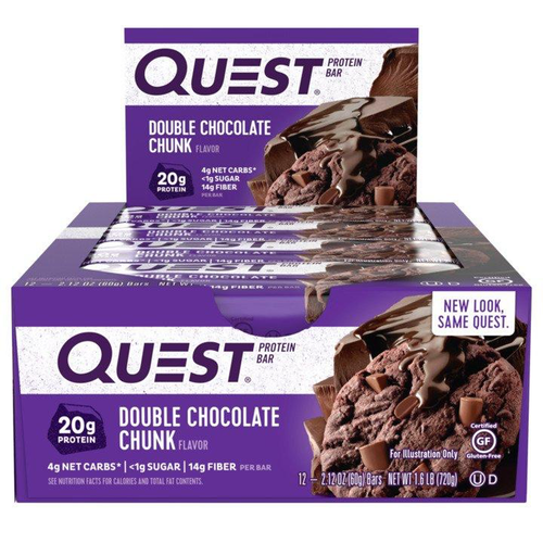 Quest Bars - 12 Bars Double Chocolate Chunk - Protein Bars - Hyperforme.com