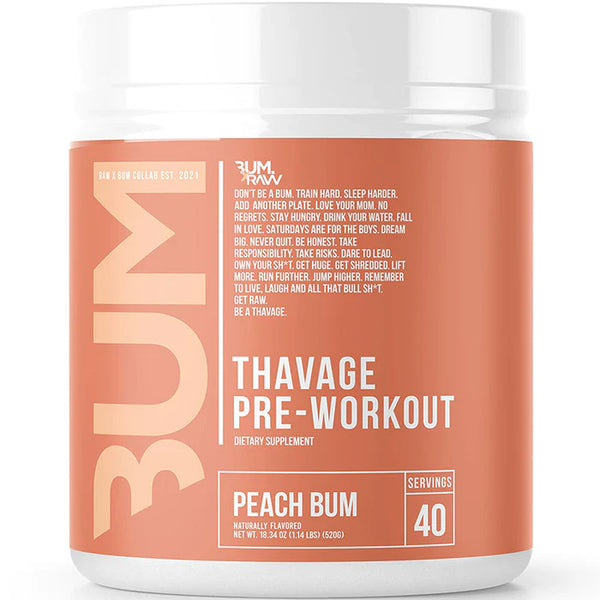 Raw Nutrition CBum Thavage Pre Workout - 40 Servings Peach Bum - Pre-Workout - Hyperforme.com