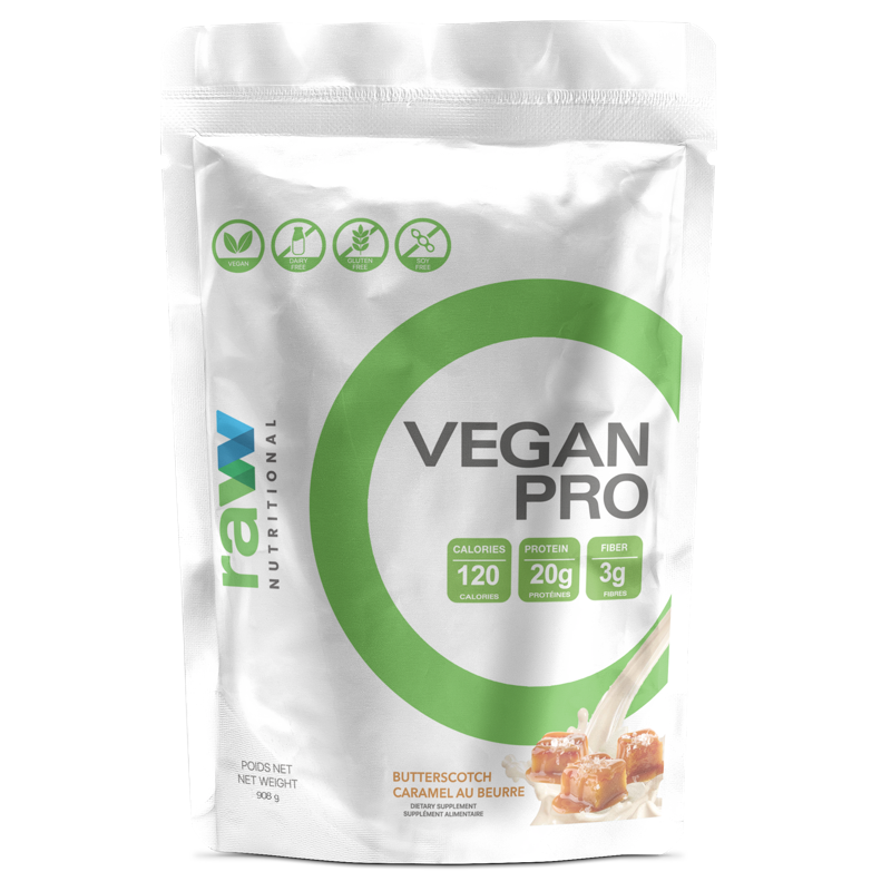 Raw Nutritional Vegan Pro - 908g Caramel Butterscotch - Protein Powder (Vegan) - Hyperforme.com