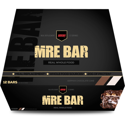 Redcon1 MRE Meal Replacement Bar - 12 Bars German Chocolate Cake - Protein Bars - Hyperforme.com