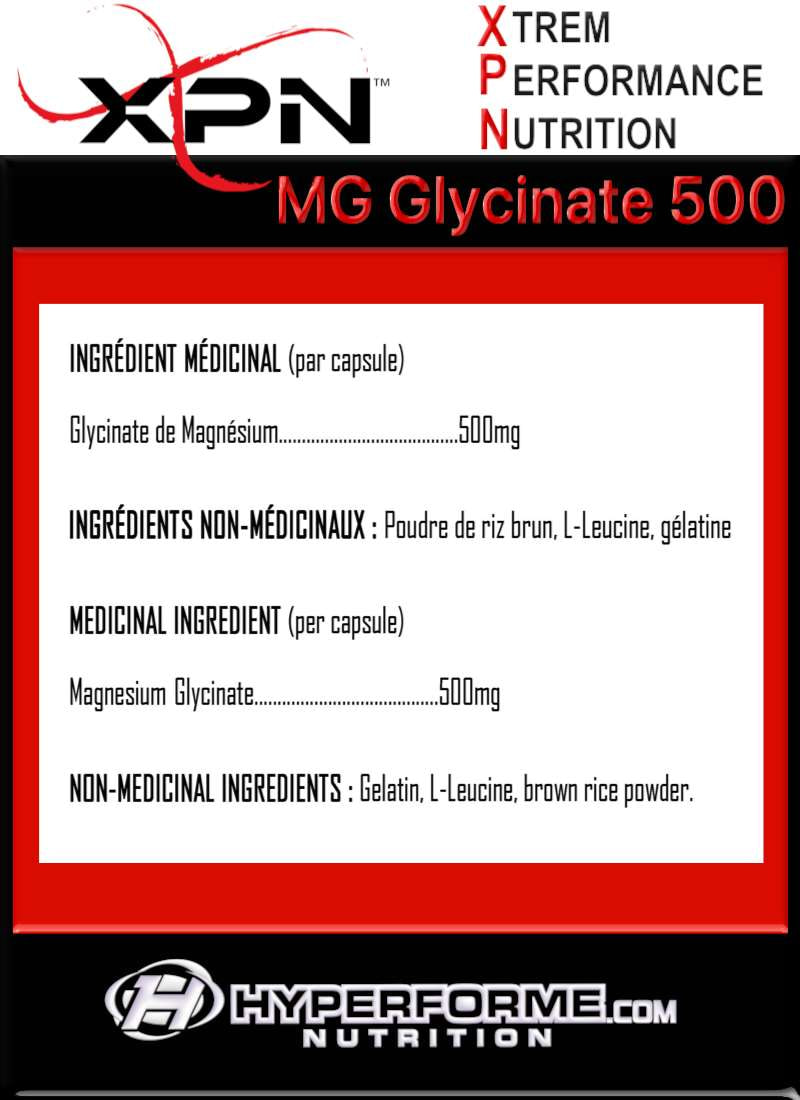 XPN MG Glycinate 500 - 120 caps - Vitamins and Minerals Supplements - Hyperforme.com