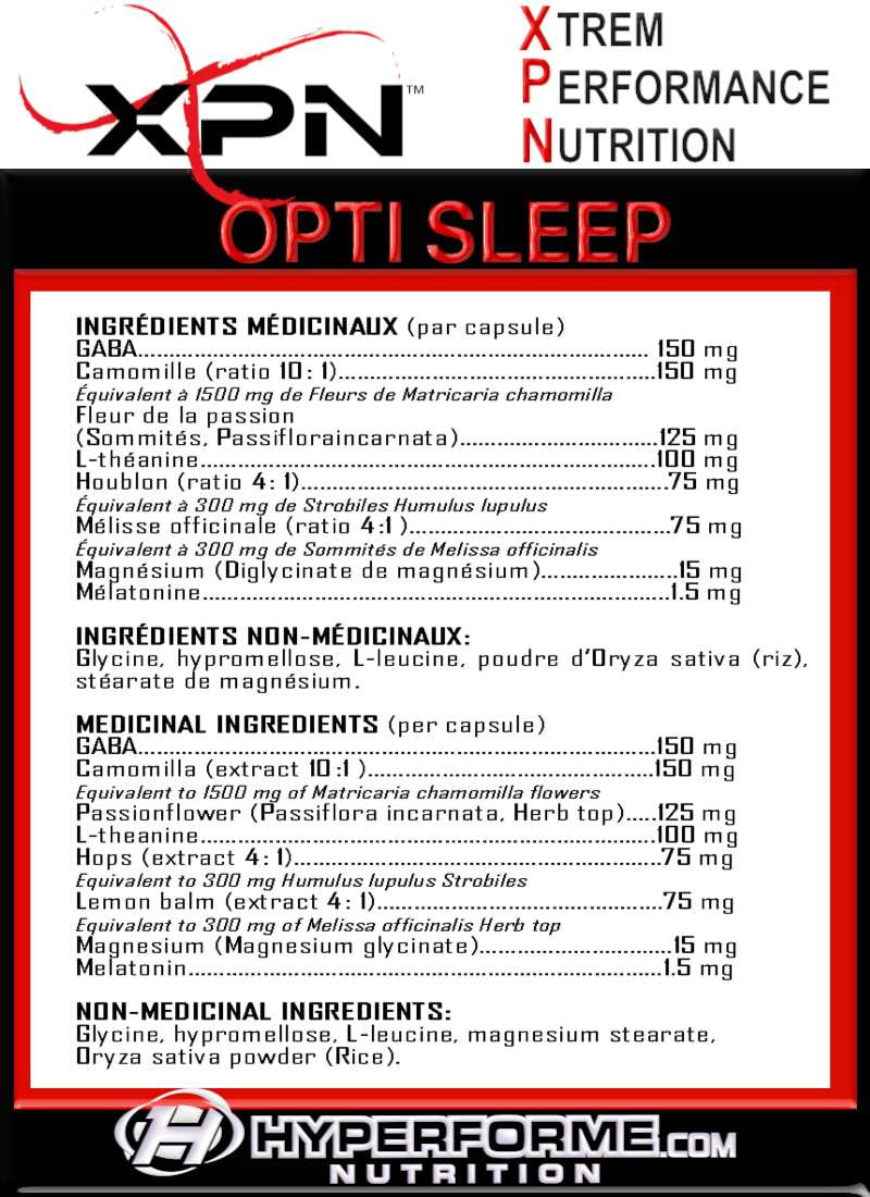 XPN Opti Sleep - 60 Caps - Sleep Aid Supplements - Hyperforme.com