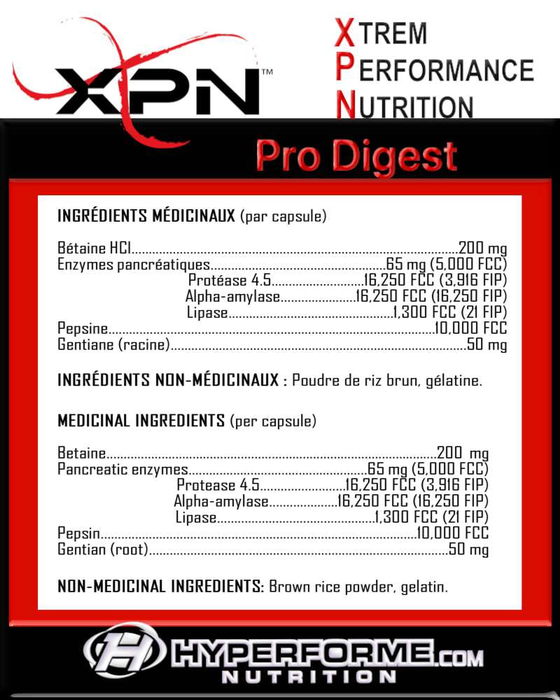 XPN Pro Digest - 180 Caps - Digestion Supplements - Hyperforme.com