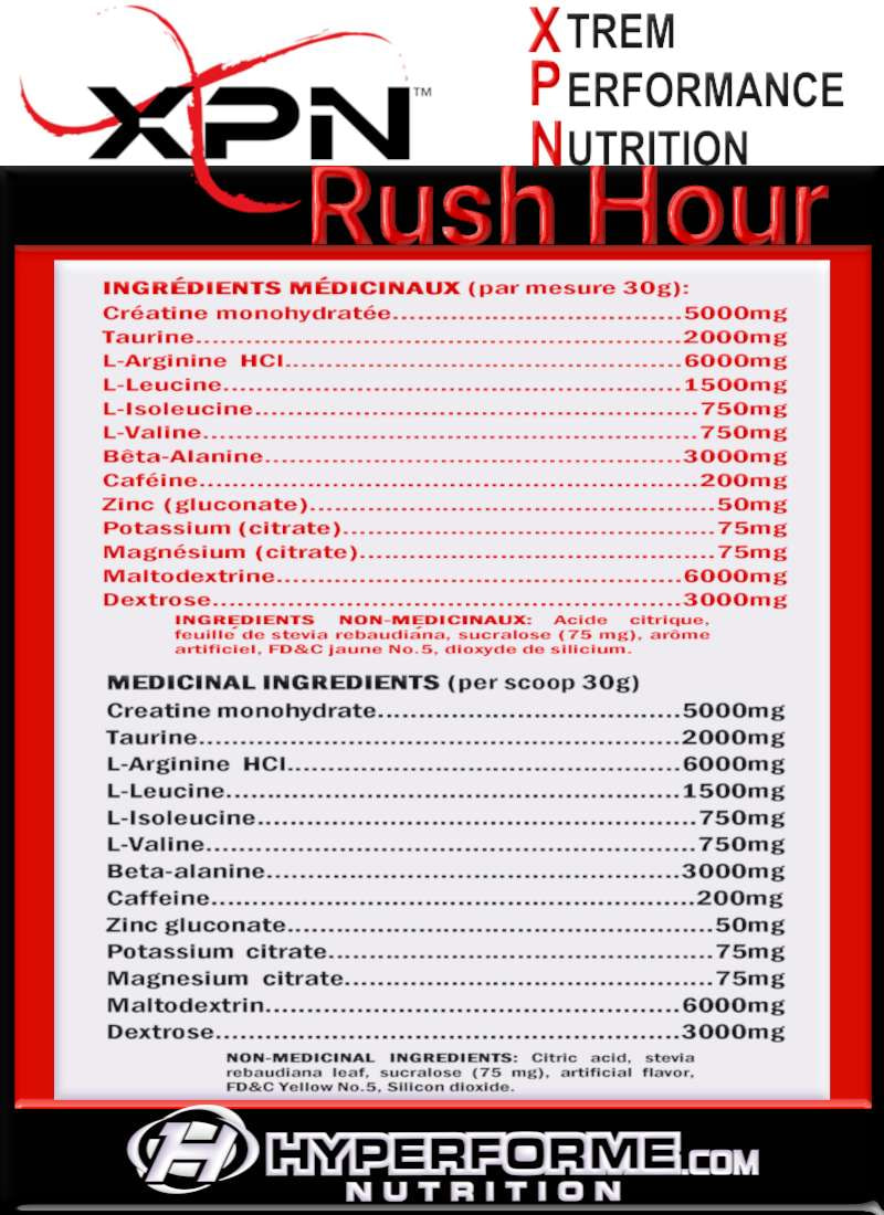 XPN Rush Hour - 30 Servings - Pre-Workout - Hyperforme.com