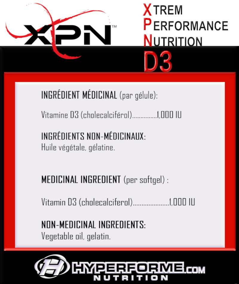 XPN Vitamin D3 - 120 Softgels - Vitamins and Minerals Supplements - Hyperforme.com