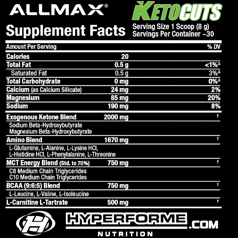 Allmax KetoCuts - 30 Servings - Keto Supplements - Hyperforme.com