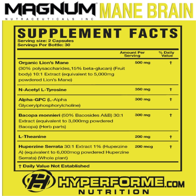 Magnum Mane Brain - 60 caps - Brain Supplements - Hyperforme.com