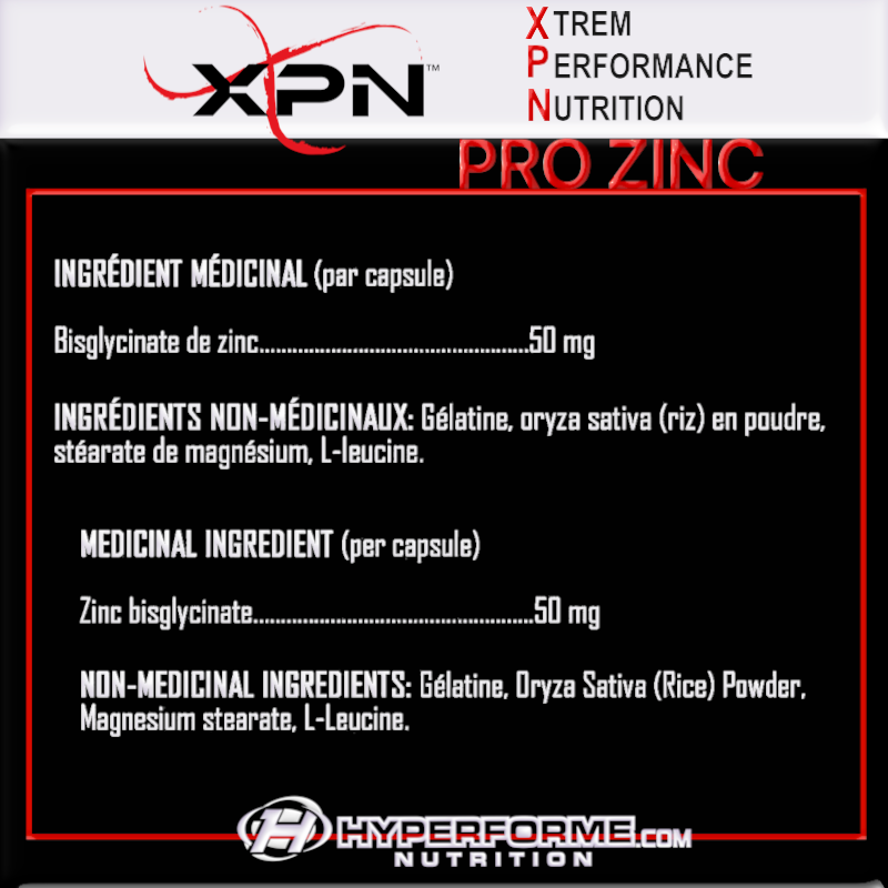 XPN Pro Zinc - 90 Caps - Vitamins and Minerals Supplements - Hyperforme.com